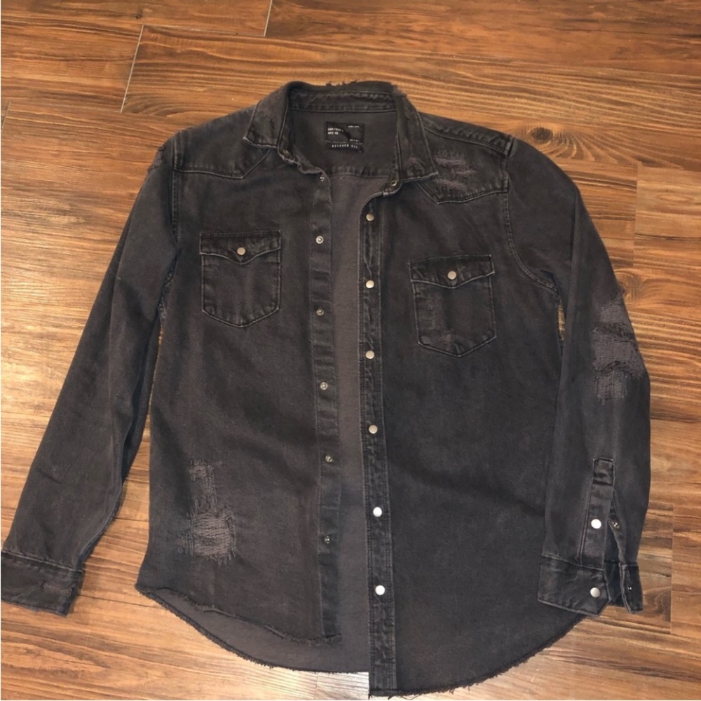 Zara Men's Charcoal Shirt Jacket